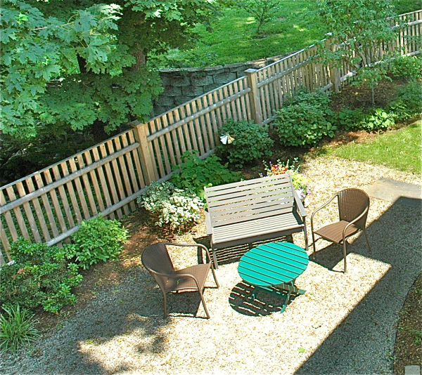 Small Backyard Sitting Area in Winchester Massachusetts