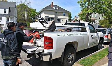 team at work unloading truck